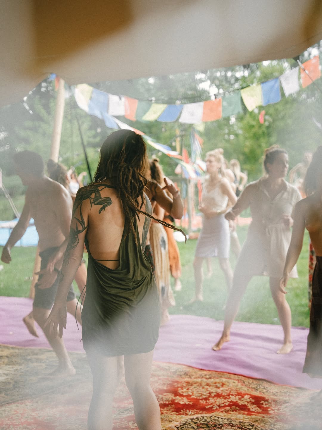Atmospheric dance scene at Shamballa
