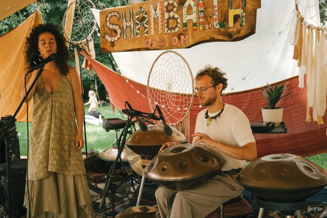 Handpan and vocal performance at Shamballa